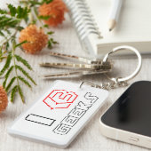 IハートギークASCIIアート キーホルダー (正面右)