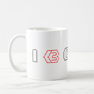 IハートギークASCIIアート コーヒーマグカップ