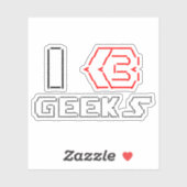 IハートギークASCIIアート シール (シート)