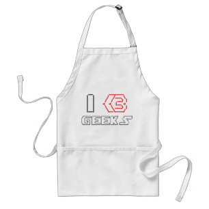 IハートギークASCIIアート スタンダードエプロン