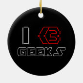 IハートギークASCIIアート セラミックオーナメント (裏面)