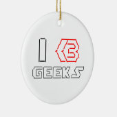 IハートギークASCIIアート セラミックオーナメント (右)