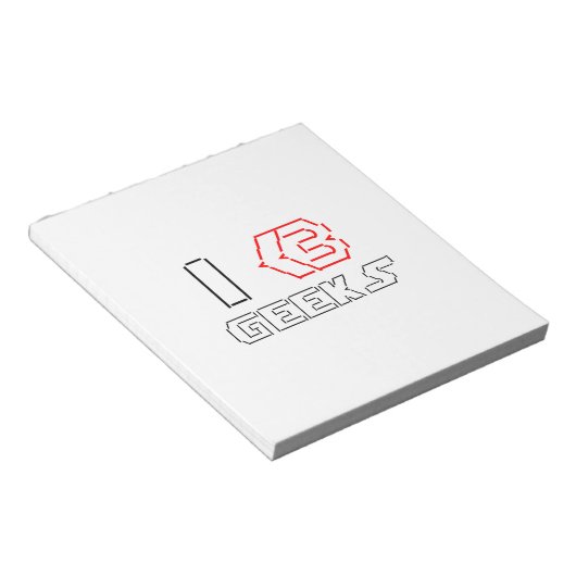 IハートギークASCIIアート ノートパッド (アングル)