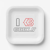 IハートギークASCIIアート ペーパープレート (正面)