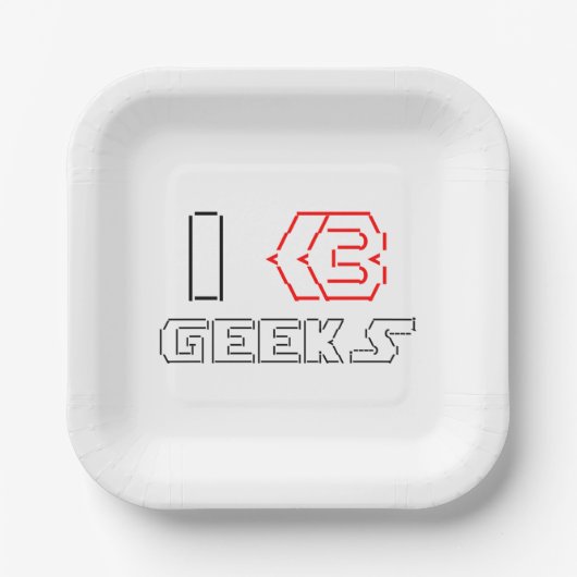 IハートギークASCIIアート ペーパープレート (正面)