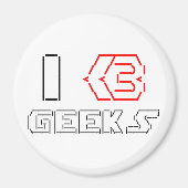 IハートギークASCIIアート マグネット (正面)