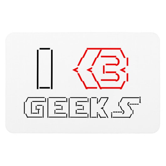 IハートギークASCIIアート マグネット (横)