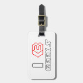 IハートギークASCIIアート ラゲッジタグ (正面縦)