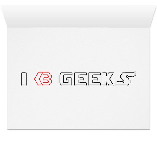 IハートギークASCII ART Greeting Card (内部横(下))