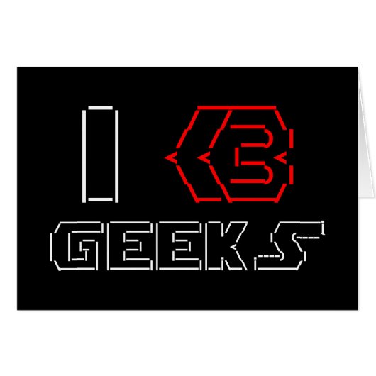 IハートギークASCII ART Greeting Card (正面横)