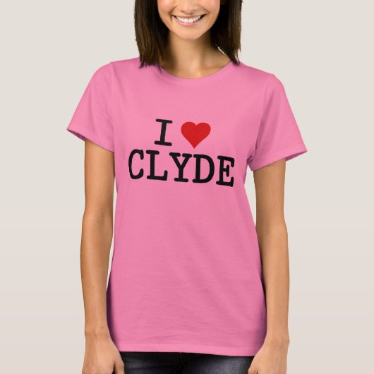 Iハートクライド女子リンガーTシャツ Tシャツ (正面)