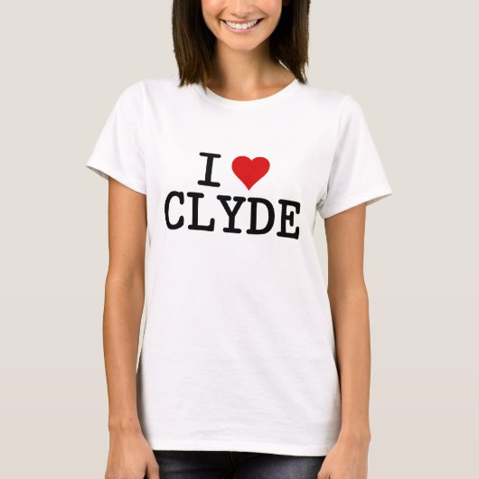 Iハートクライド女子リンガーTシャツ Tシャツ (正面)