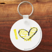 Iハートグラフィティイエロー キーホルダー (正面)