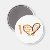 Iハートグラフィティオレンジ マグネット (正面/裏面)