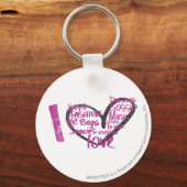 Iハートグラフィティパープル キーホルダー (正面)