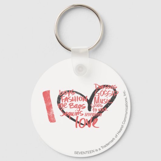 Iハートグラフィティピンク キーホルダー (正面)