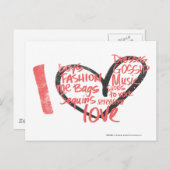 Iハートグラフィティピンク ポストカード (正面/裏面)