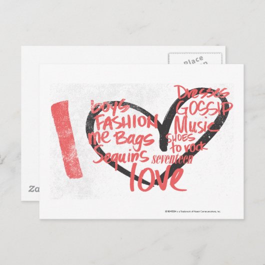 Iハートグラフィティピンク ポストカード (正面/裏面)