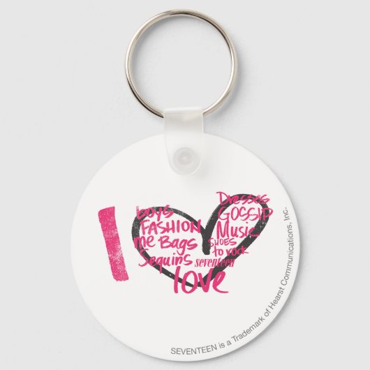 Iハートグラフィティマゼンタ キーホルダー (正面)