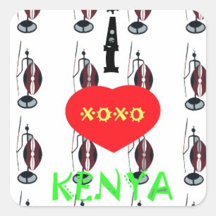 IハートケニアXOXO スクエアシール