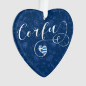 Iハートコルフ、ギリシャ国旗、ケルキラ オーナメント (正面)