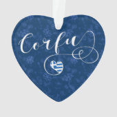 Iハートコルフ、ギリシャ国旗、ケルキラ オーナメント (裏面)