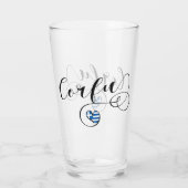 Iハートコルフ、ギリシャ国旗、ケルキラ タンブラーグラス (裏面)