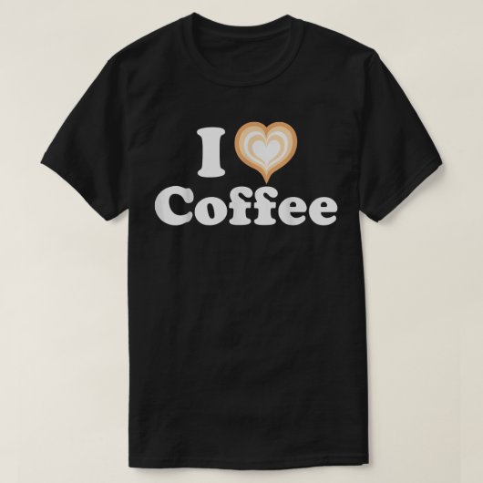 Iハートコーヒおもしろいーキュートラテアートバリスタカプック Tシャツ (デザイン正面)