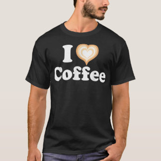 Iハートコーヒおもしろいーキュートラテアートバリスタカプック Tシャツ