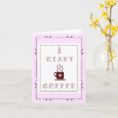 Iハートコーヒーノートカード カード (黄色い花)