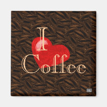 Iハートコーヒーマグネット