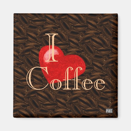 Iハートコーヒーマグネット マグネット (正面)