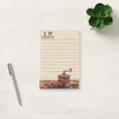 Iハートコーヒー及びコーヒーグラインダー ポストイット (オフィス)