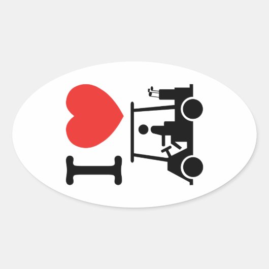 Iハートゴルフカート 楕円形シール (正面)