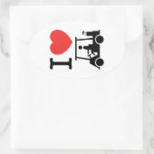 Iハートゴルフカート 楕円形シール (バッグ)