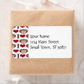 Iハートサル大好きモンキーヴァレンティーンギフト ラベル (インサイチュ)