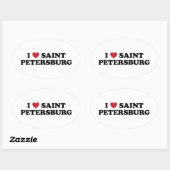 Iハートサンクトペテルブルグロシア 楕円形シール (シート)