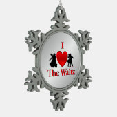 Iハートザワルツペウタースノーフレークオーナメント スノーフレークピューターオーナメント (左)