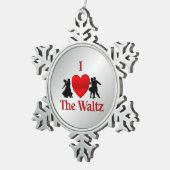 Iハートザワルツペウタースノーフレークオーナメント スノーフレークピューターオーナメント (右)