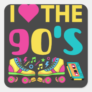 Iハートザ90Sヴィンテージレトロ90Sの服 スクエアシール