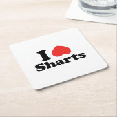 Iハートシャーツ スクエアペーパーコースター (アングル)