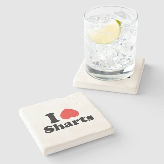 Iハートシャーツ ストーンコースター (横)