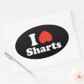 Iハートシャーツ 楕円形シール (封筒)