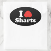 Iハートシャーツ 楕円形シール (バッグ)