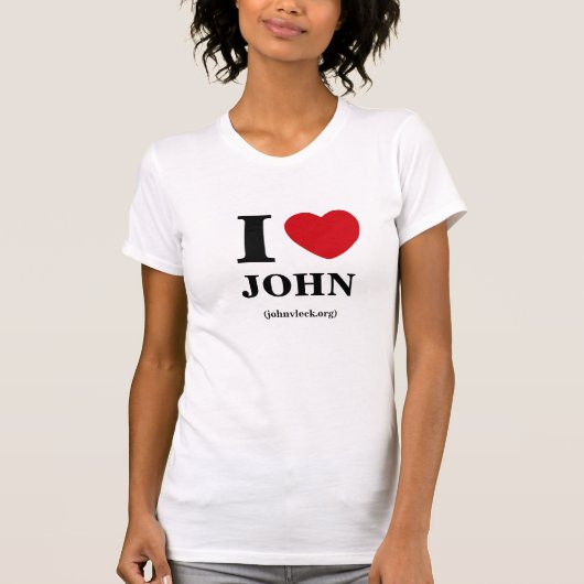 Iハートジョンの女性のティー Tシャツ (正面)
