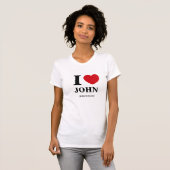 Iハートジョンの女性のティー Tシャツ (正面フル)