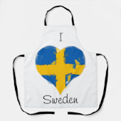 Iハートスウェーデン国旗 エプロン (正面)