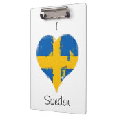 Iハートスウェーデン国旗 クリップボード (左)