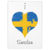 Iハートスウェーデン国旗 クリップボード (裏面)