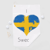 Iハートスウェーデン国旗 ゴルフタオル (インサイチュ)